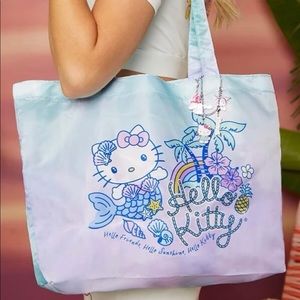 Hello kitty and friends cartoon and letter graphic ombré shopping bag